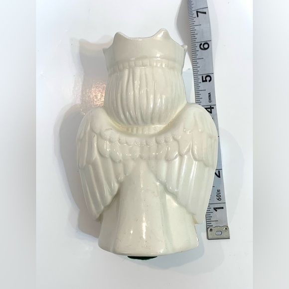 Vintage White Bisque Christmas Angel Votive Candle Holder Japan 6” *Chip - Picture 4 of 6